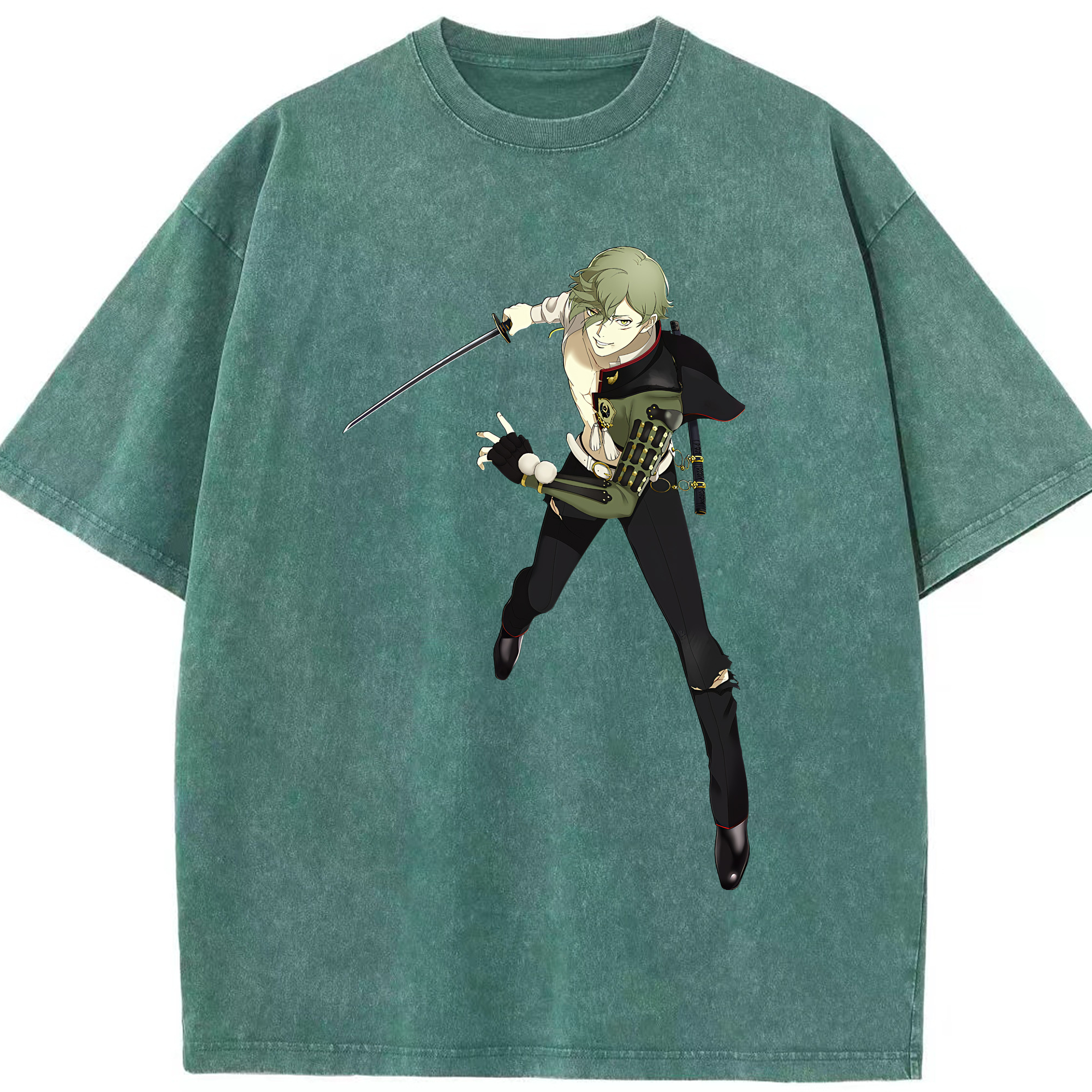 （画像用） 刀剣乱舞 Touken Ranbu 綿100% ヴィンテージ風 半袖Tシャツ（フロントプリント）